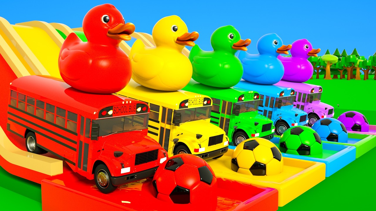 Aprende los colores de los patitos bebés y mucho más |Canción de los cinco patitos |DuZoo en Español