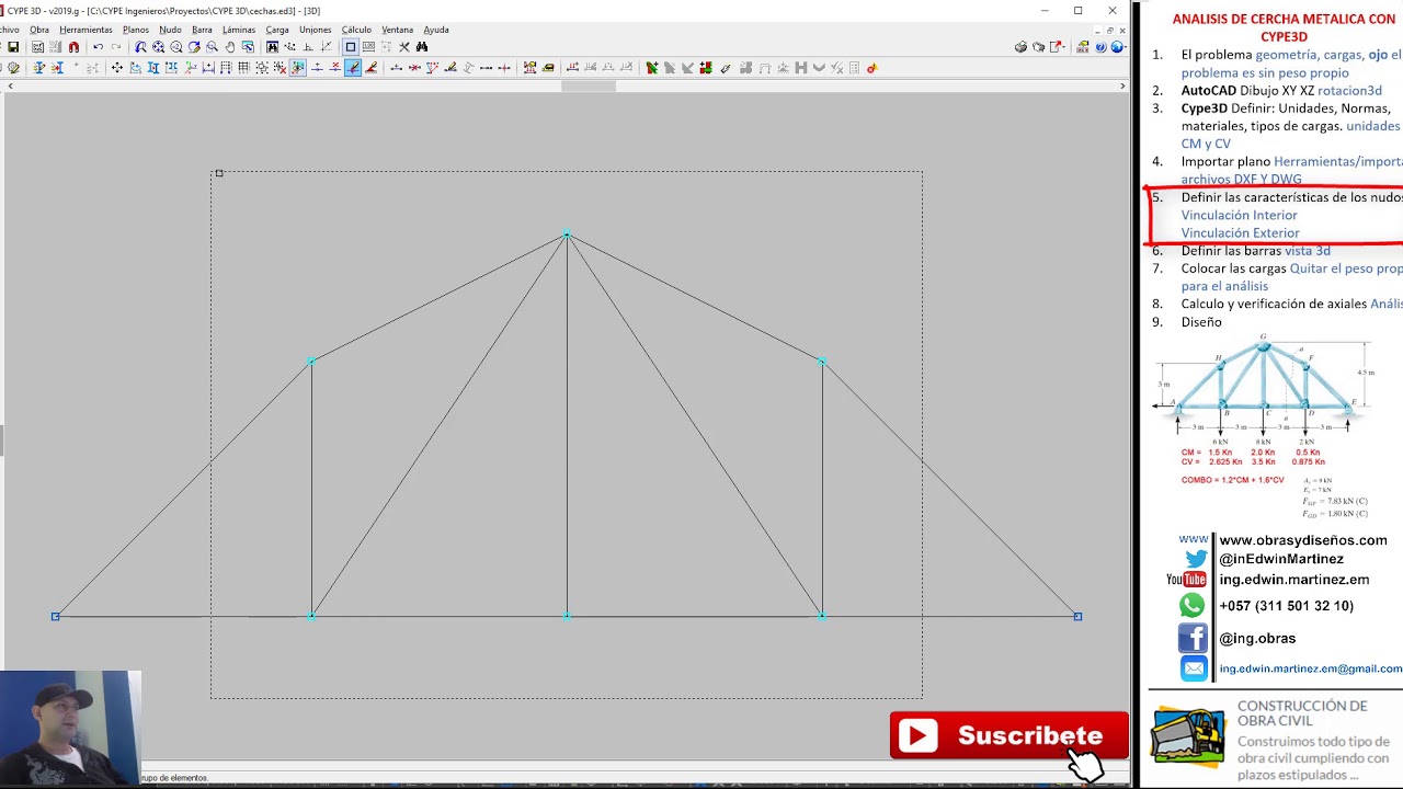 ANÁLISIS Y DISEÑO DE CERCHA EN CYPE3D
