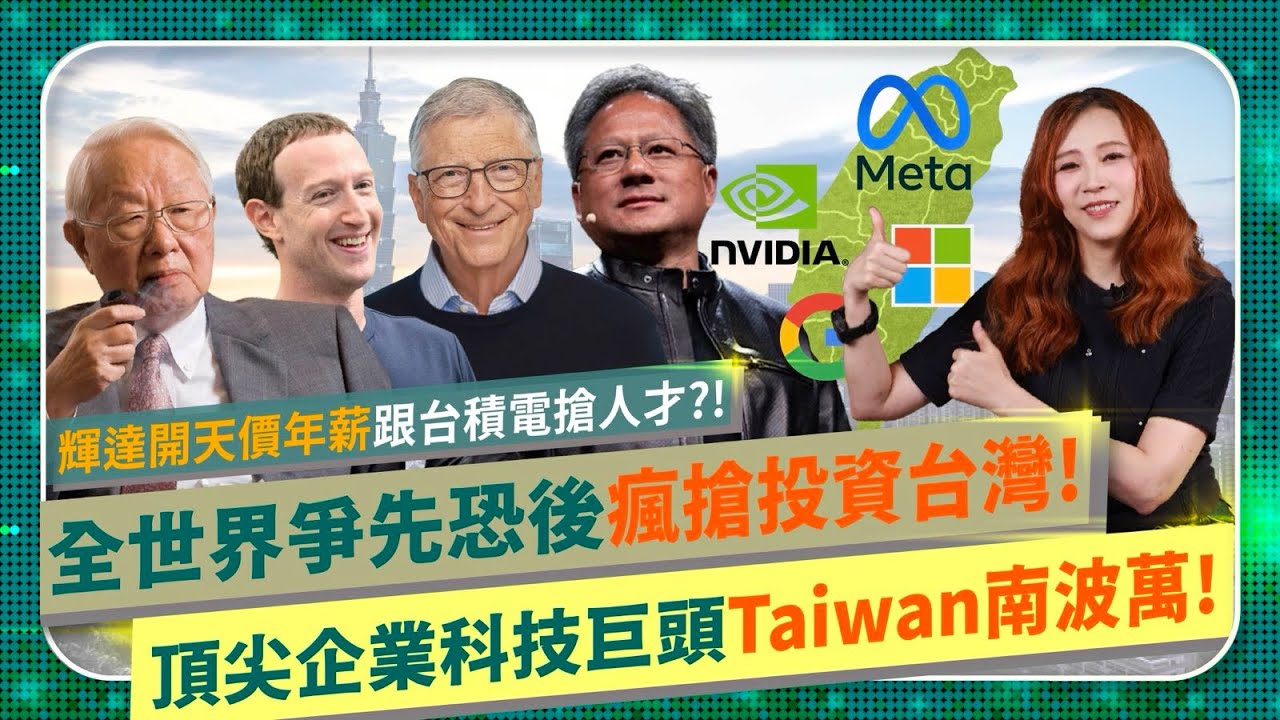 打臉王雪紅！全世界瘋搶投資台灣！【美日英德荷頂尖企業Taiwan👍】亞馬遜臉書微軟Google爭設雲端資料中心，輝達黃仁勳天價跟台積電聯發科搶人才！爽看親中舔共宏達電台塑股價崩盤哭哭！國際政經211