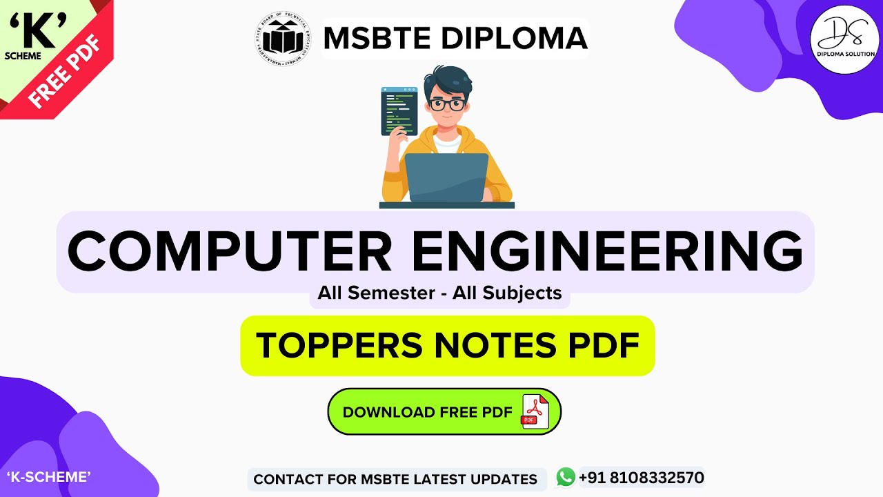 🔴 MSBTE Computer / IT / AI / ML FREE Books/Notes PDF | All Subjects &lsquo;K&rsquo; Scheme Free PDF ✅