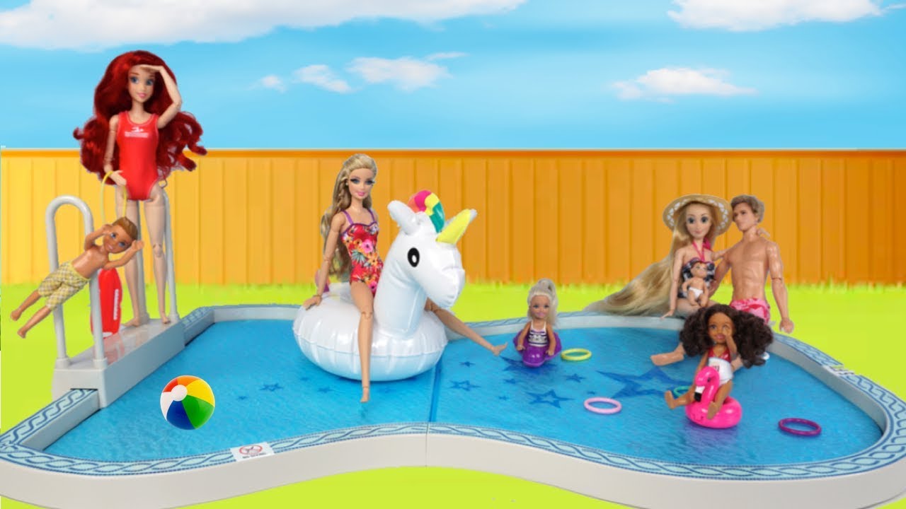 Barbie Doll New Pool & Summer Camp Cabin Dollhouse Bedroom - Titi Toys