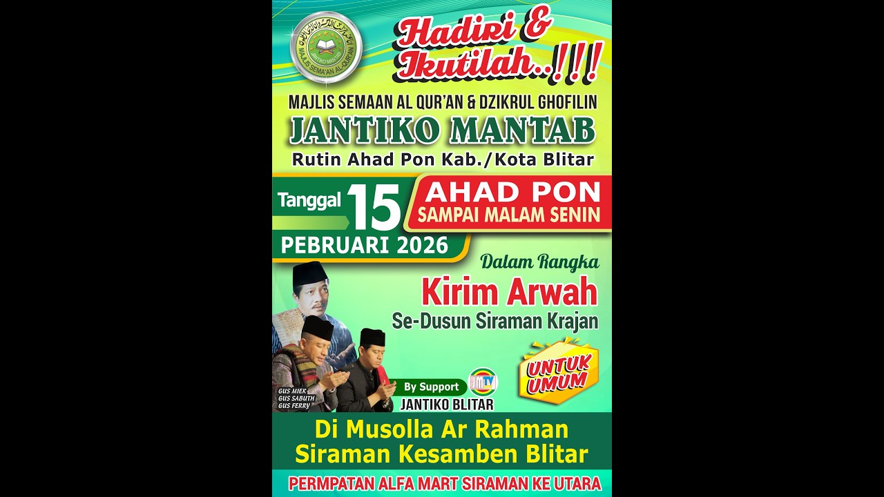 Semaan Al-Qur'an JAntiko Mantab Rutin Ahad Pon Blitar, Di Mushola Ar-Rohman, Siraman  Kesamben 2026