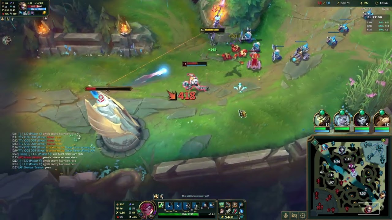 Riven Vs Gwen 1v9