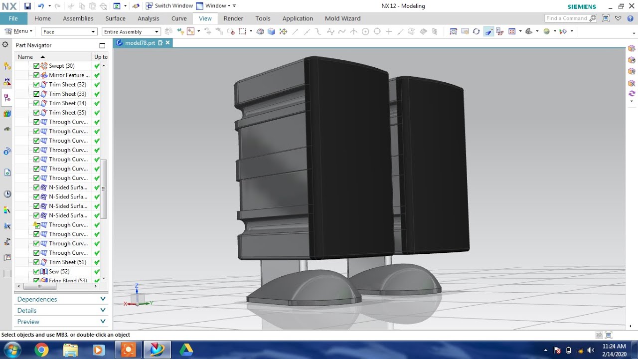 NX CAD # tutorial 8.9 # PC Speaker #Advanced Surfacing Tutorial