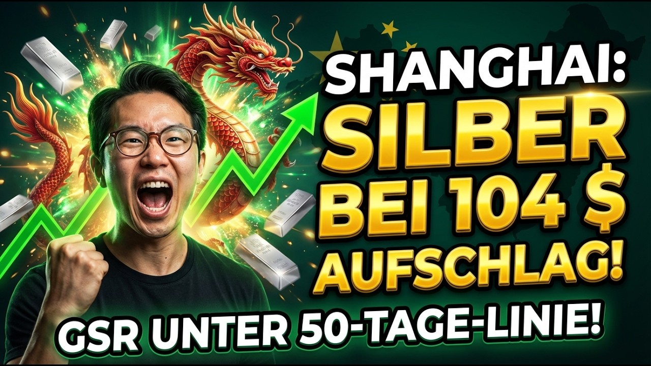Shanghai: Silber bei 104 $ – 10 $ Aufschlag vs. Westen (90 $)… GSR unter 50-Tage-Linie!