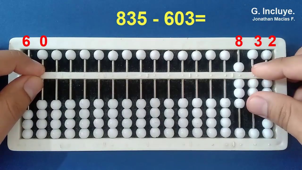 04 restas en el ábaco