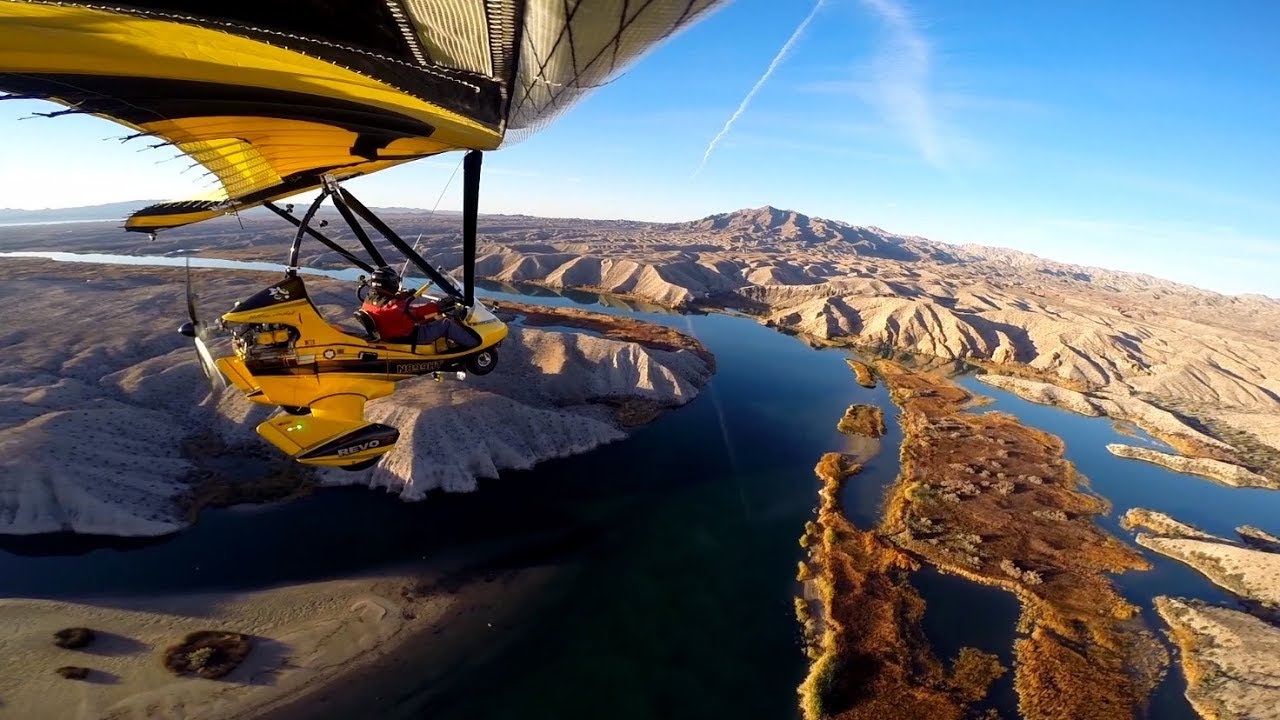 Powered Hang Glider - Colorado River going through Topock Gorge