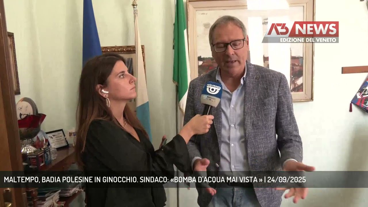 MALTEMPO, BADIA POLESINE IN GINOCCHIO. SINDACO: «BOMBA D'ACQUA MAI VISTA » | 24/09/2025