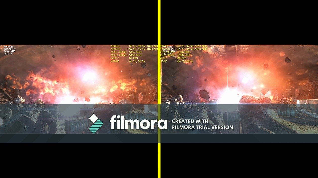 STOCK vs OVERCLOCK GTX 1080 ti sli strix hb bridge METRO LAST LIGHT 4K NO SSA