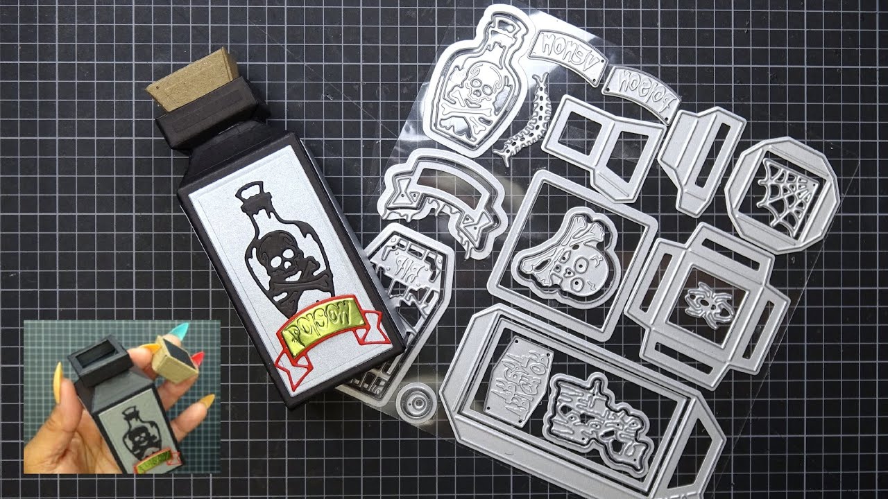 Tonic Studios Eye of Newt Poison Bottle Die Set Review Tutorial! Create & Make Deal! So Cute & Fun!