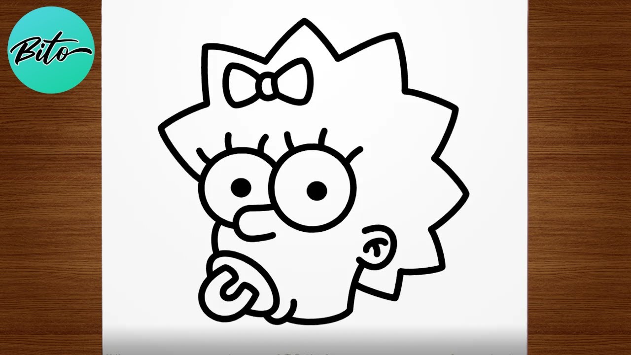 Como desenhar a MAGGIE SIMPSON passo a passo, fácil e rápido