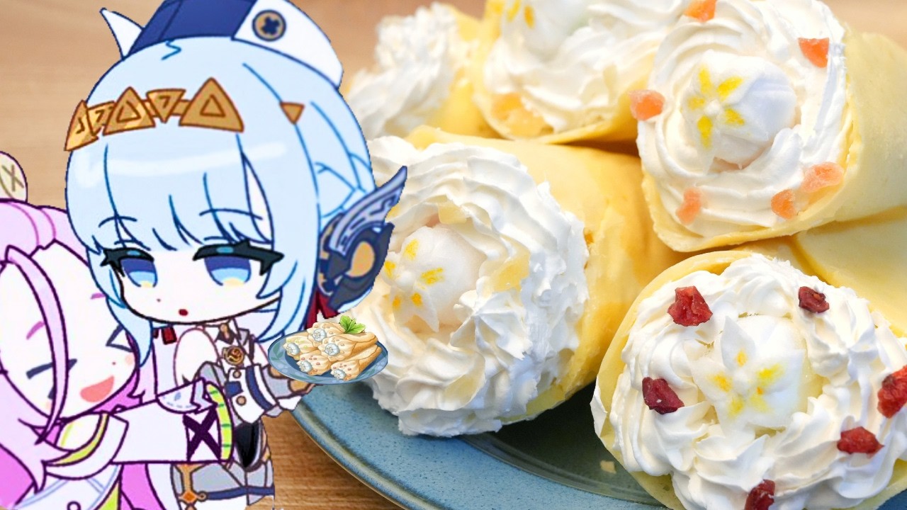 Айно и Инеффа готовят вместе! Лучшие «Крумкаке с ягодами лакка»【Genshin Food】
