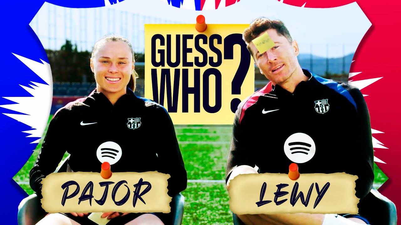 LEWANDOWSKI & EWA PAJOR play... GUESS WHO?? | FC Barcelona 👀🔵🔴