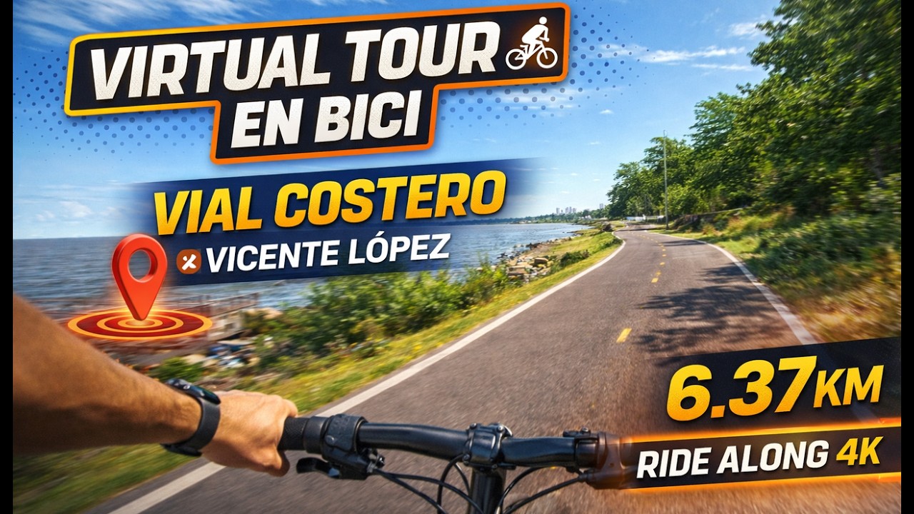 Vial Costero Vicente López Ride Along 🚴 6.37 km | Río, Faro y Anfiteatro | 4K POV