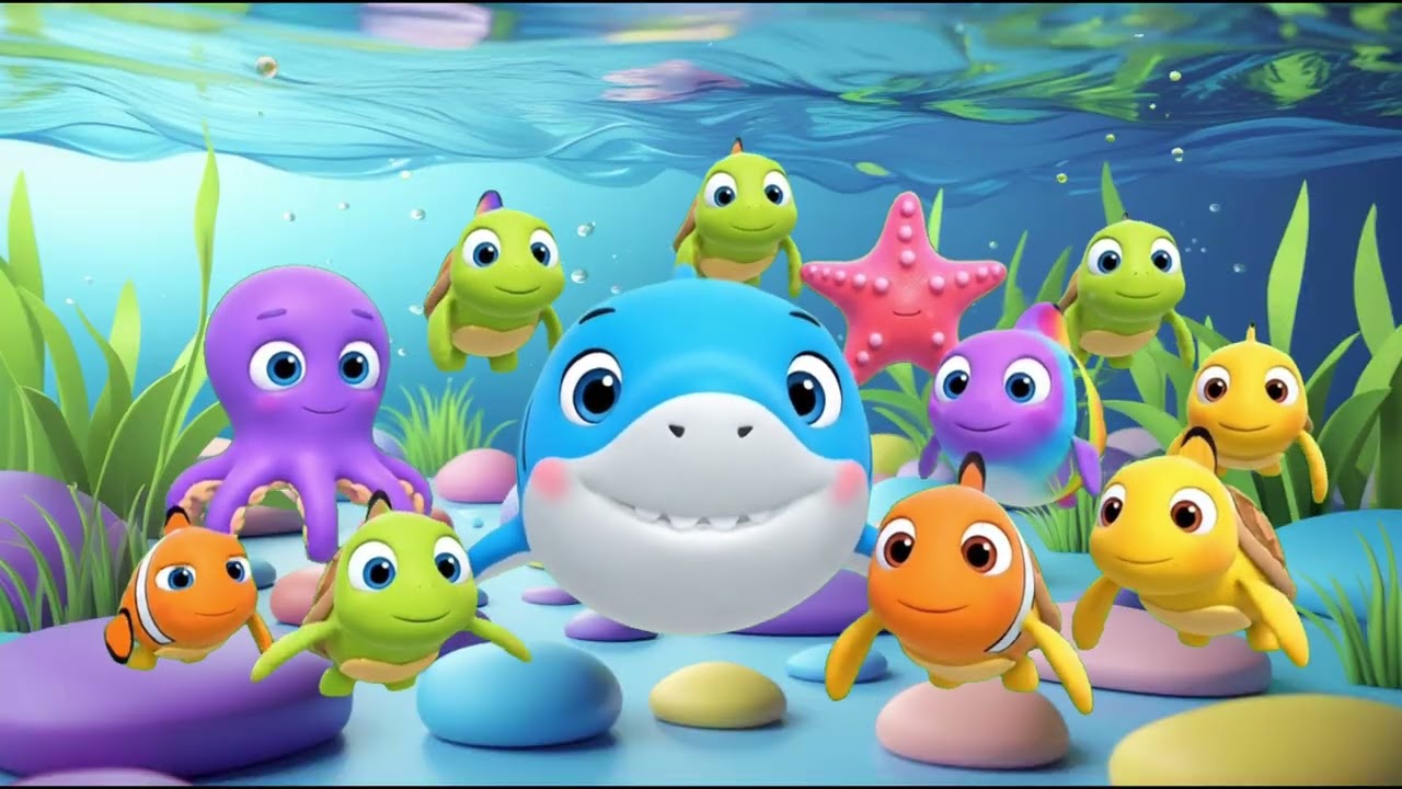 Little Shark Swimming in the Se | Baby Shark in the Blue Sea #trending