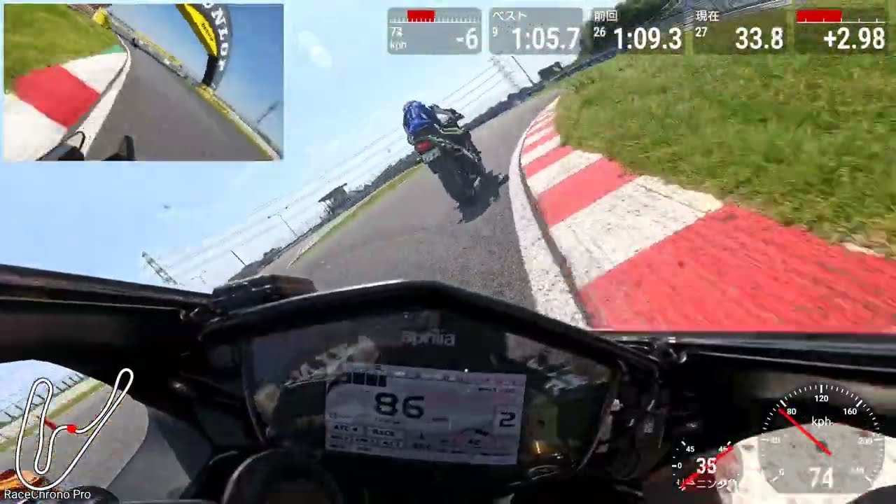 筑波サーキット 2025年6月7日 J2（Aprilia RSV4）Lap22 1'.5.8