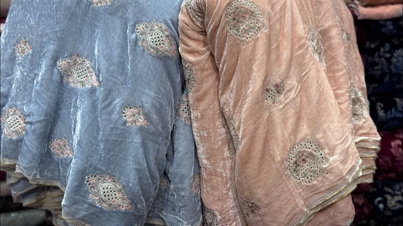 Pure French Velvet Embroidered Fancy suits/ koreon silk Dresses latest Collection #firdousrabicentre