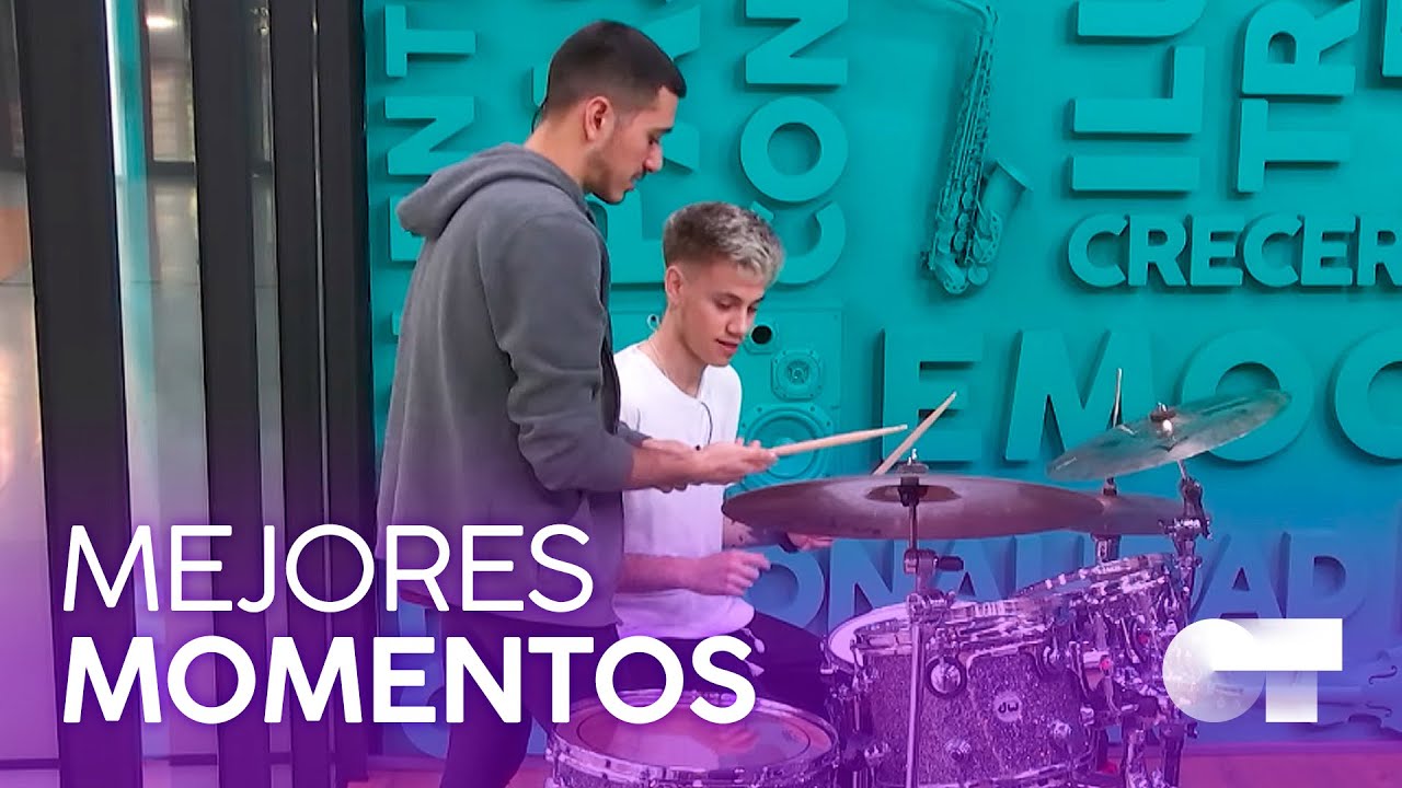 BRUNO enseña a HUGO a TOCAR la BATERÍA | OT 2020