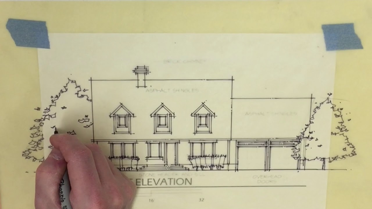 Black and White Elevation Illustration