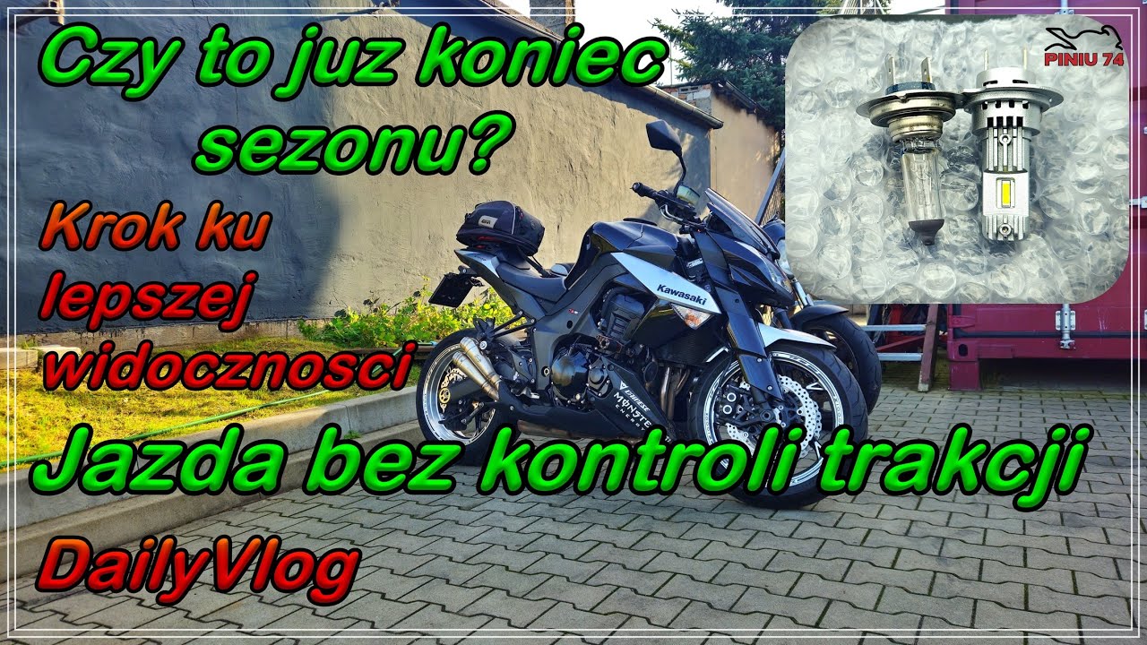 Jesienią bez kontroli trakcji | Lepsza żarówka H7 LED? | Czy to koniec sezonu? MotoVlog
