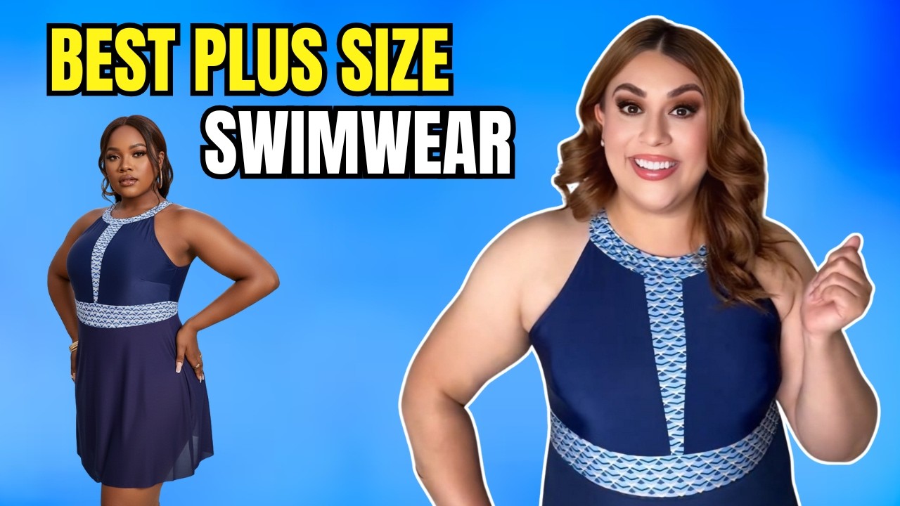 Plus Size Swim Dress Review | Flattering Tummy Control One Piece Try On