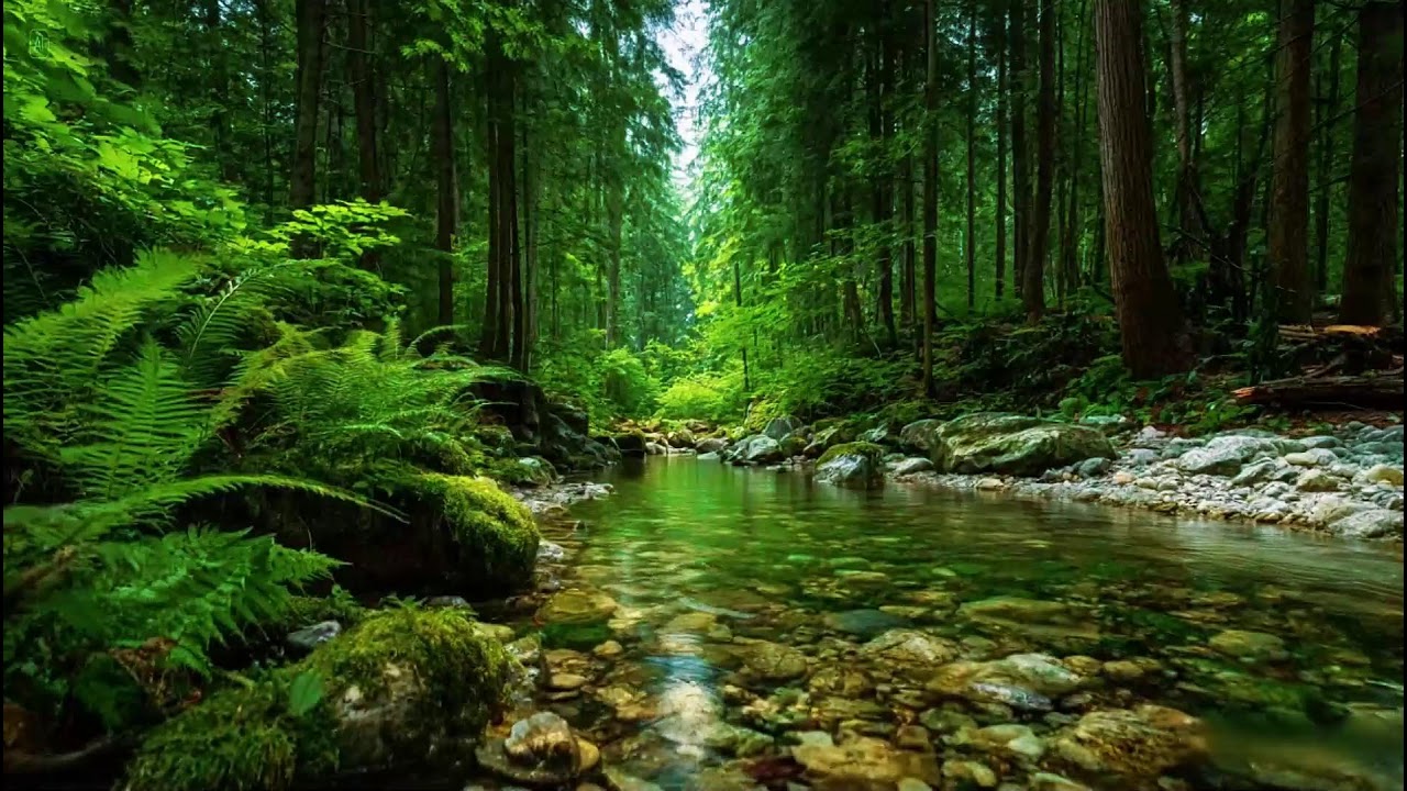 Soothing Forest Ambience | Peaceful River Stream Ambience | Calming Bird Sounds in Nature