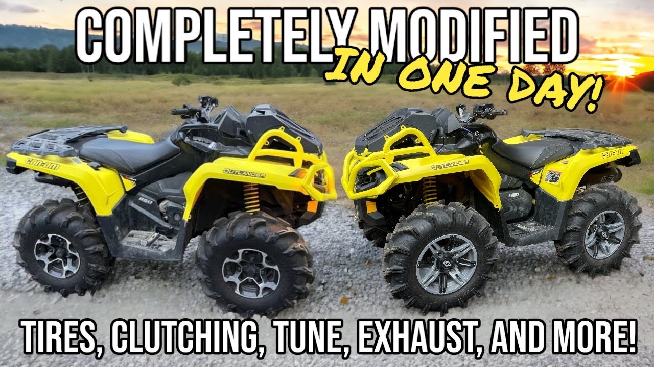 Полная модификация нашего Can-Am Outlander XMR за ОДИН ДЕНЬ! | Шины, сцепление, тюнинг, выхлоп и ...