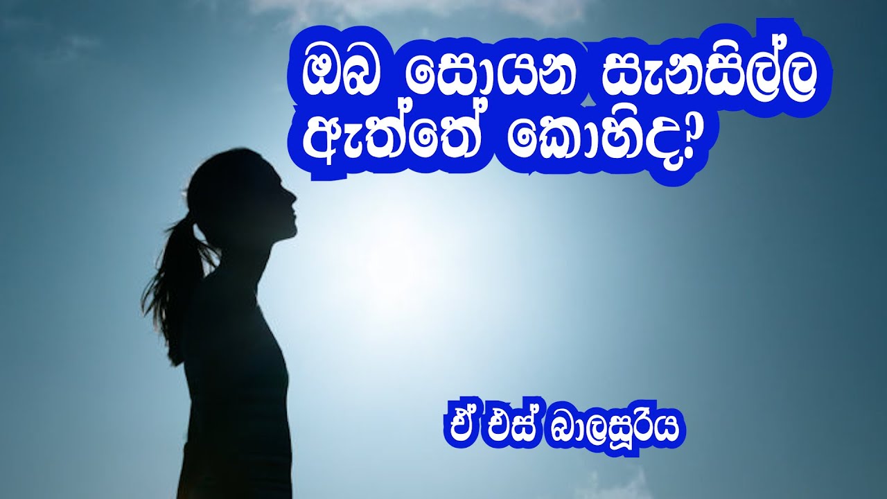ඔබ සොයන  සැනසීම ඇත්තේ කොහිද?