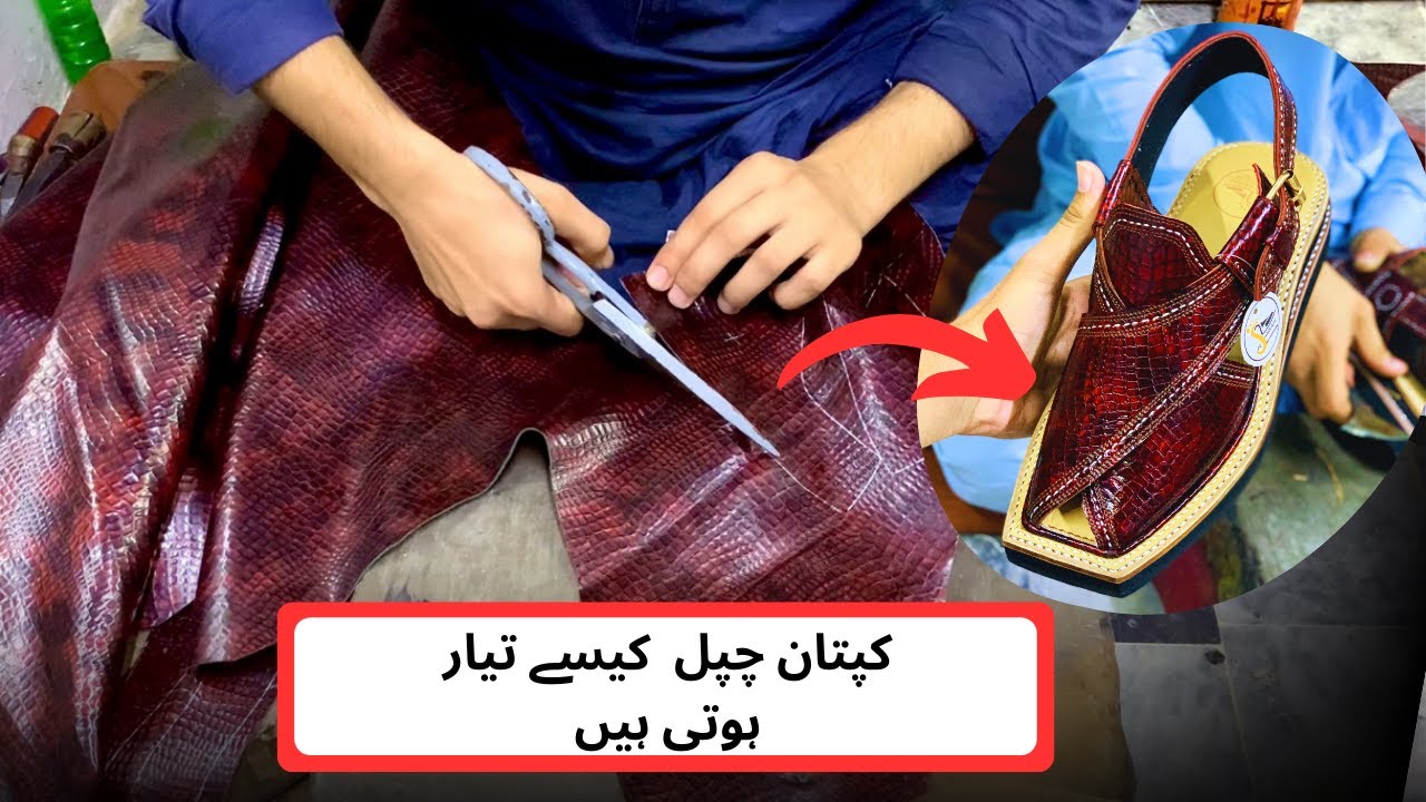 How To Make Hand stitch Kaptaan Chappal Crocodile Leather | Complete Shoemaking Process