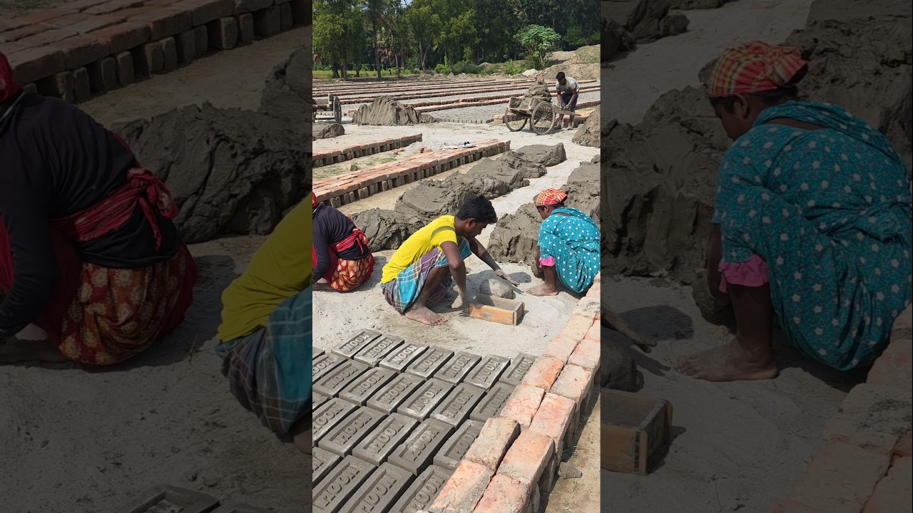 Handmade Skill #brick #brickwork #brickmaking #claybrick #soilwork #construction #youtubeshorts