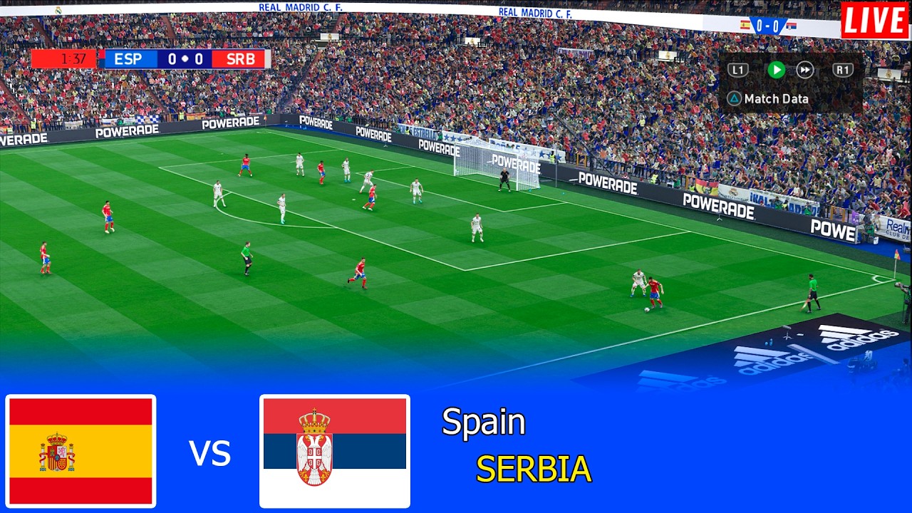 SPAIN vs SERBIA | International Friendly 2026 | Full Match Simulation & Prediction PES 21