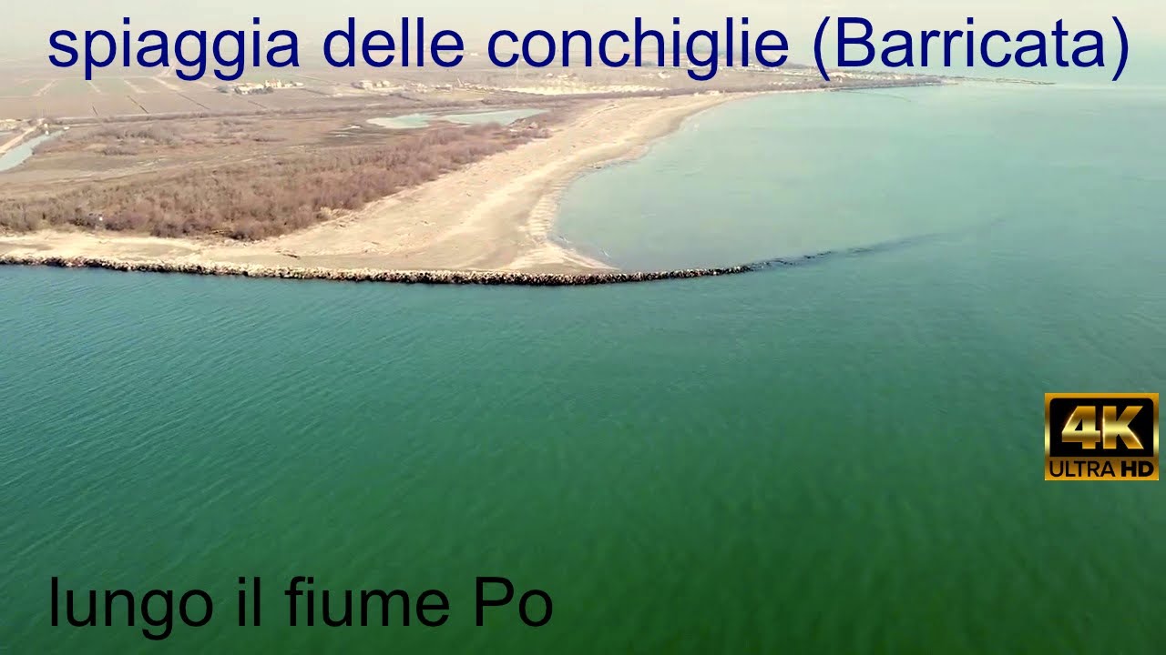 spiaggia delle conchiglie (Barricata) lungo il fiume Po, il fiume Po