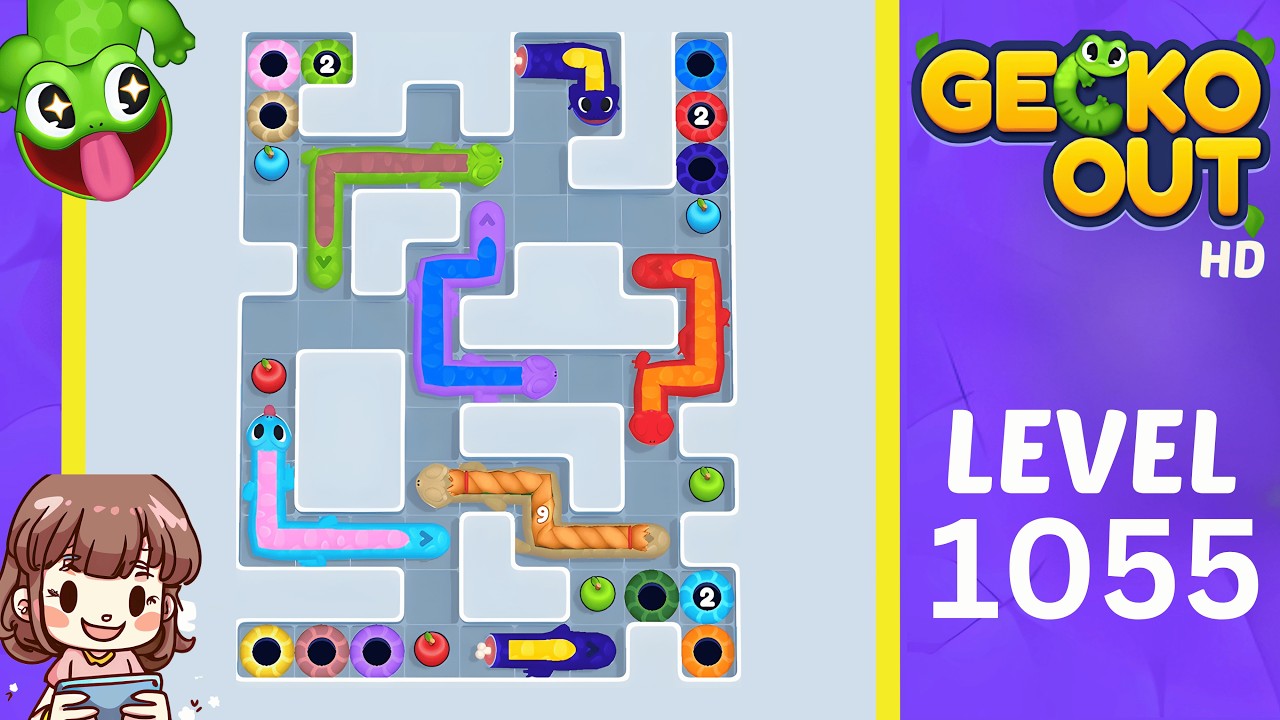 Прохождение уровня 1055 игры Gecko Out.