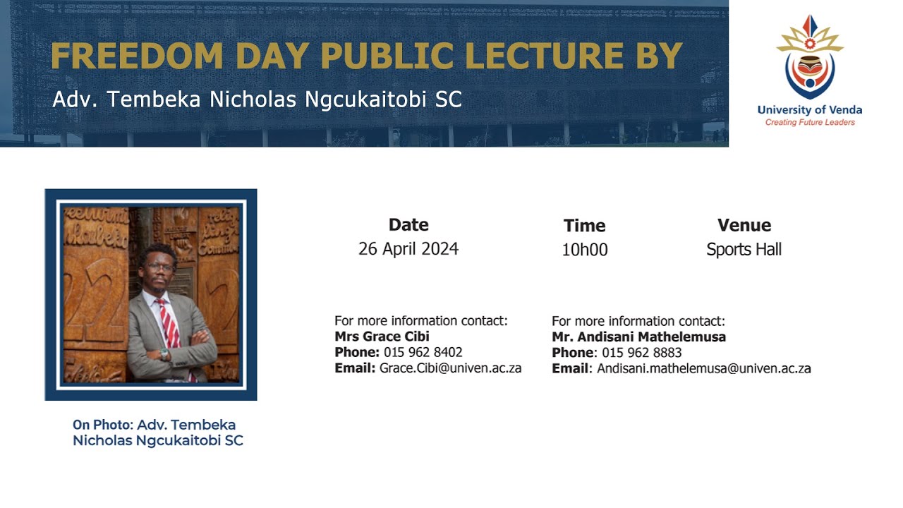Freedom Day Public Lecture by Adv. Tembeka Nicholas Ngcukaitobi SC