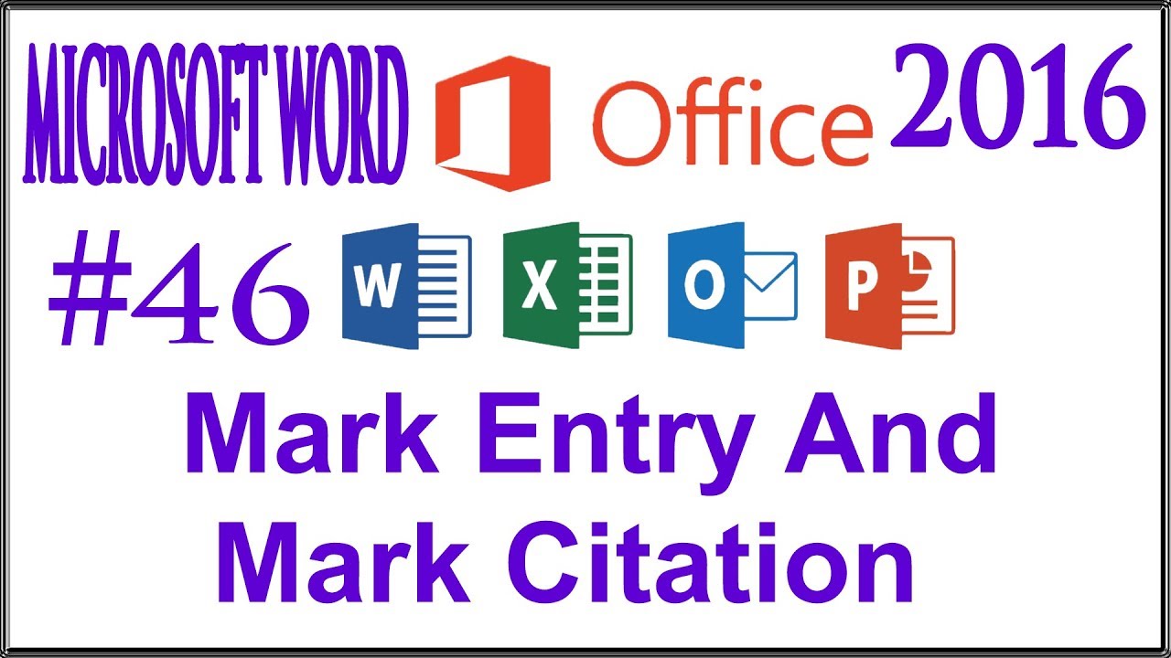Microsoft Word 2016 Hindi #46   Mark Entry And Mark Citation