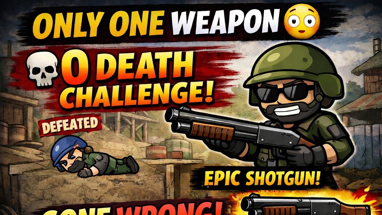 0 Deaths + Single Gun Challenge 😱 | Impossible Match | Mini Militia 🔥