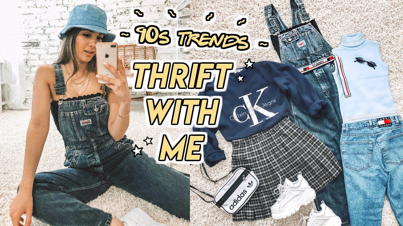 THRIFTING 90s TRENDS ☆ plaid skirts, denim overalls, mom jeans + more!