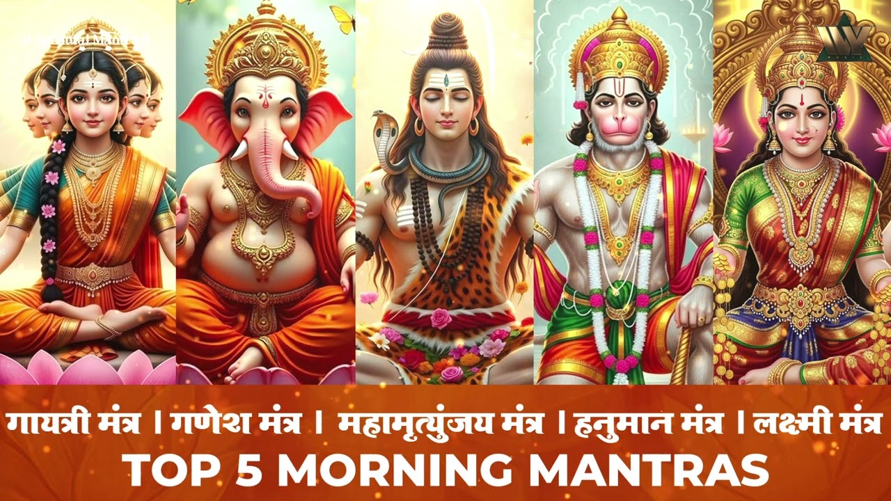 Top 5 Morning Mantras | Ganesh, Gayatri, Mahamrityunjaya, Hanuman & Mahalaxmi Mantra | Bhakti Songs