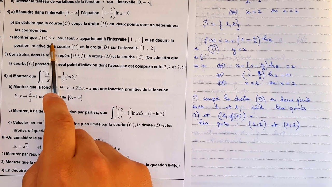Correction | Examen national Math 2017 | Etude de fonction, partie 2