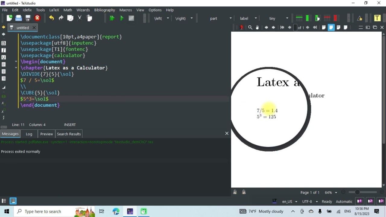 Latex as a calculator | Package: calculator