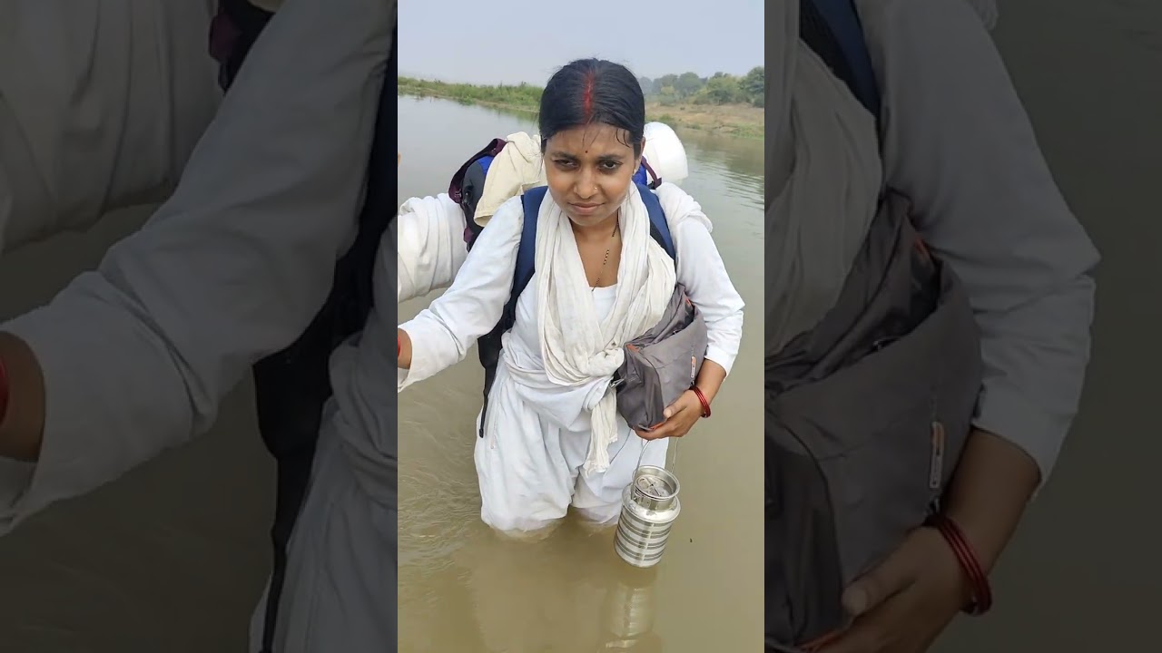 आज पहली बार सबसे गहरा नदी संगम अकेले क्रॉस किया हमारी छड़ी के सहारे। नर्मदे हर 🙏watch Full video 
