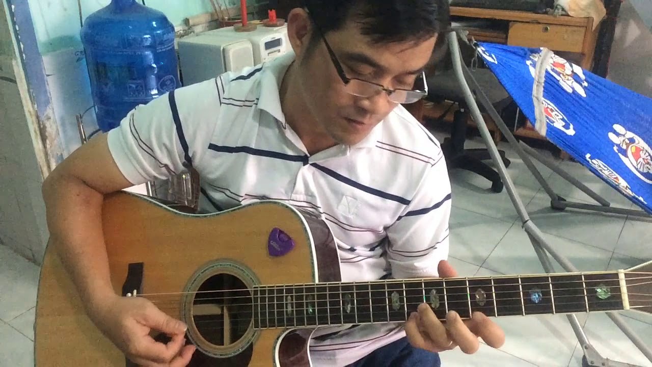 Solo guitar ĐẮP MỘ CUỘC TÌNH tone Dm (Phiên bản beat trống đơn giản)