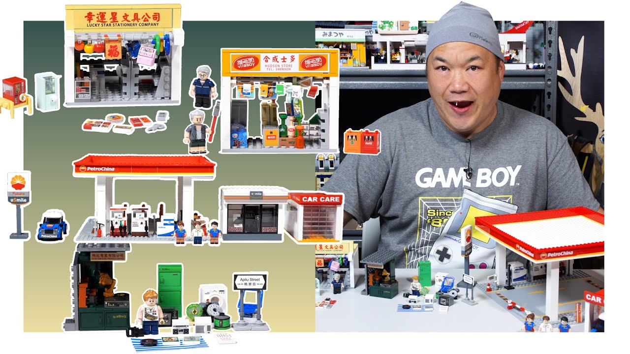 Apliu Street + Traditional Stationery and Tuck Shop + PetroChina Station | Royal Toys Brick Reviews