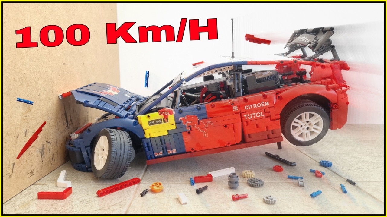 Can a 4606-piece Lego Technic rally Car Survive a HIGH-SPEED Crash?
