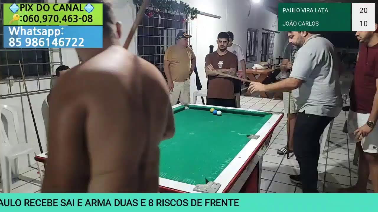 AO VIVO  - PAULO VIRA LATA 🆚️ JOÃO CARLOS #SINUCAAOVIVO #AOVIVO