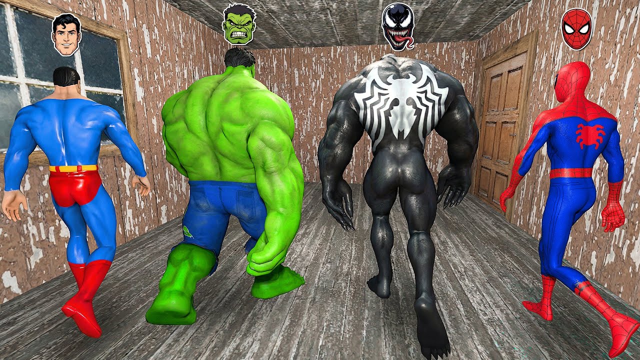 SUPERMAN & HULK & VENOM & SPIDERMAN in House Story | Animation Story