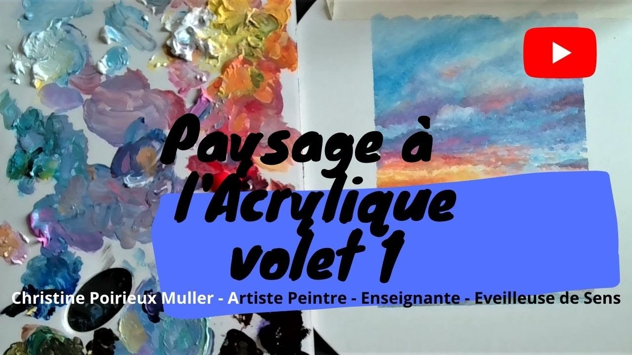 Paysage à l'acrylique (brosses) - Etape 1 -  (à la façon des impressionnistes)