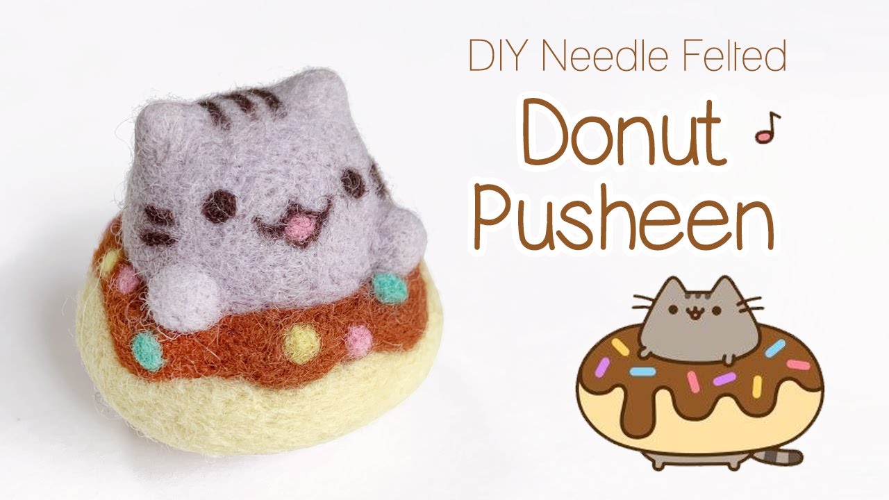 Needle Felted Donut Pusheen Tutorial | ASMR & Background Sounds