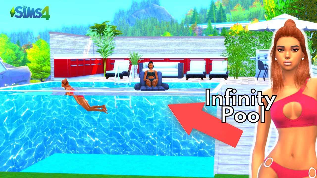 HOW TO MAKE AN INFINITY POOL IN SIMS 4! EASY!