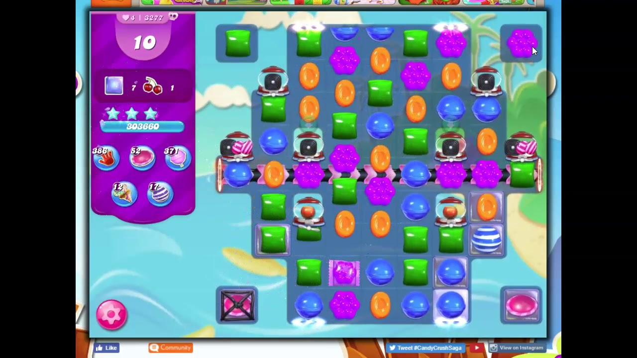 Candy Crush Level 3277 Talkthrough, 18 Moves 2 Hammers